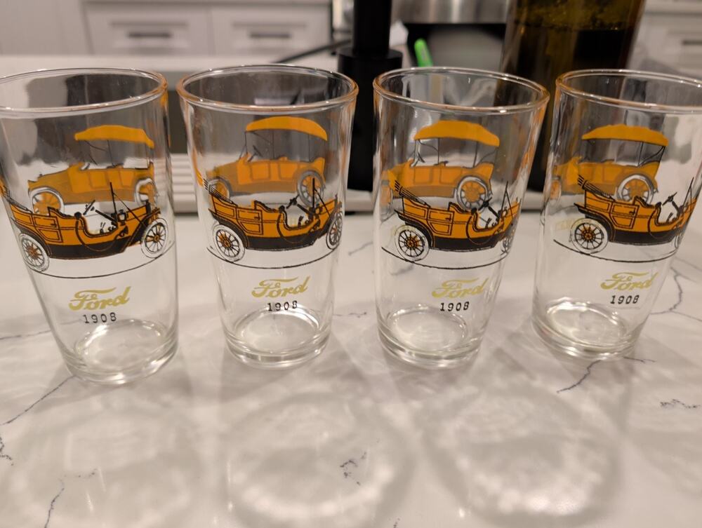 Hazel Atlas Collectible Glass Automobiles Maxwell 1914 and Studebaker 1915